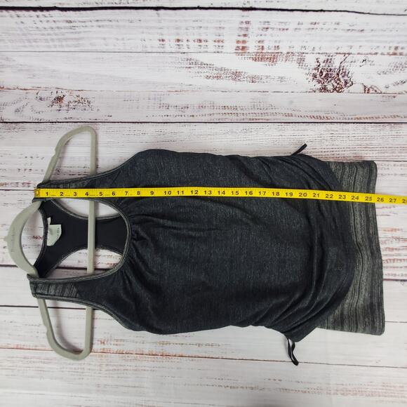 Athleta S Double Layer Top Black/Gray Racerback Tank wtih Built in Bra Workout - Picture 10 of 10